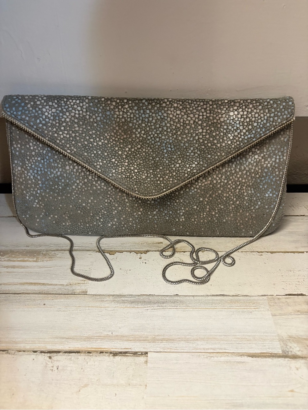 Coastal Road Leather Goods Stone Stingray Envelope Clutch